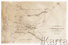 Mapa prowincji Chubut. 
Fot. NN, zbiory Museo Ferroportuario w Comodoro Rivadavia, reprodukcje cyfrowe w  Bibliotece Polskiej im. Ignacego Domeyki w Buenos Aires (Biblioteca Polaca Ignacio Domeyko) i w Ośrodku KARTA w Warszawie