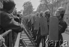 1995, Warszawa, Polska.
Demonstracja związkowców 