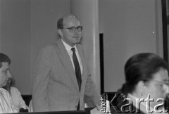 06.06.1995, Warszawa, Polska.
Proces generała Czesława Kiszczaka, oskarżonego o wysłanie szyfrogramu, zezwalającego na użycie broni przeciwko strajkującym górnikom kopalni 