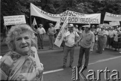 02.06.1995, Warszawa, Polska.
Demonstracja związkowców 