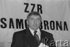 1995, Warszawa, Polska.
Andrzej Lepper, przewodniczący Związku Zawodowego Rolnictwa Samoobrona.
Fot. Kacper M. Krajewski, zbiory Ośrodka KARTA