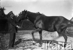 1910-1912, Strajgi, gm. Święto-Jeziory, pow. Sejny, gub. Suwałki, Królestwo Polskie, Rosja.
Mężczyzna z koniem.
Fot. NN, zbiory Ośrodka KARTA, udostępniła Barbara Krzystek