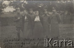1919, brak miejsca, Polska.
I powstanie śląskie - Adam Pankiewicz (pierwszy z lewej) odbywający służbę w batalionie tarnogórskim.
Fot. NN, zbiory Ośrodka KARTA, Pogotowie Archiwalne [PAF_052], udostępnił Wiesław Gawinek