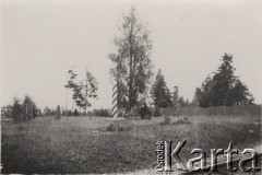 1920-1939, Stołpce, woj. Nowogródek, Polska.
Polsko-sowiecka granica w Stołpcach. Na zdjęciu słupy graniczne: polski i radziecki.
Fot. NN, zbiory Ośrodka KARTA, Pogotowie Archiwalne [PAF_052], udostępnił Wiesław Gawinek