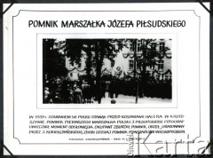 1937, Krotoszyn, Polska.
Kronika Krotoszyńska. Odsłonięcie pomnika Marszałka Józefa Piłsudskiego w Krotoszynie.
Fot. NN, zbiory Ośrodka KARTA, album przekazała Wiesława Grochola