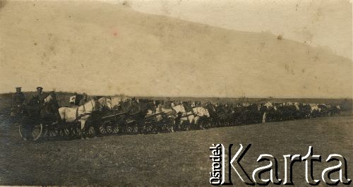 1915-1918, prawdopodobnie Ukraina.
6 Gospodarczy Czołowy Oddział Sanitarny (przemianowany później na Korpusową Kolumnę Sanitarną) imperialnej armii rosyjskiej. Oddział przeszedł w 1917/1918 roku do II Korpusu Polskiego na Wschodzie. 
Fot. NN, zbiory Ośrodka KARTA, przekazała Wanda Ustaszewska-Szamborska