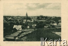 Przed 1939, Czortków, woj. tarnopolskie, Polska.
Panorama miasta widoczna z zamku.
Fot. NN, zbiory Ośrodka KARTA, przekazała Janina Kuszell