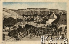 Przed 1939, Zaleszczyki, woj. tarnopolskie, Polska.
Rynek.
Fot. NN, zbiory Ośrodka KARTA, przekazała Janina Kuszell