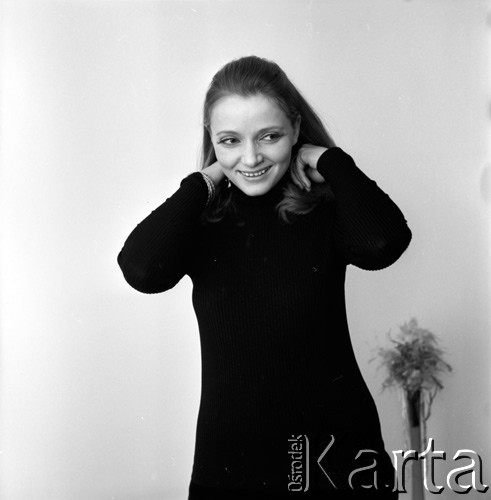 1973, Warszawa, Polska.
Aktorka Anna Seniuk. 
Fot. Lubomir T. Winnik, zbiory Ośrodka KARTA
