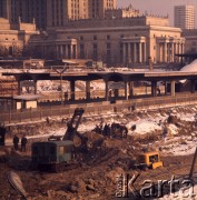 1972-1973, Warszawa, Polska.
Budowa dworca Warszawa Centralna.
Fot. Lubomir T. Winnik, zbiory Ośrodka KARTA