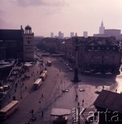 1972-1973, Warszawa, Polska.
Plac Zamkowy - widok w stronę ul. Krakowskie Przedmieście.
Fot. Lubomir T. Winnik, zbiory Ośrodka KARTA