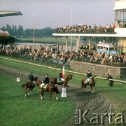 1972, Warszawa, Polska.
Pokazy na torze wyścigów konnych na Służewcu zorganizowane z okazji 50-lecia Polskiego Towarzystwa Zootechnicznego.
Fot. Lubomir T. Winnik, zbiory Ośrodka KARTA