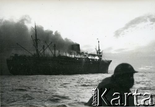 15.05.1940, Vestfjord, Norwegia.
Płonący MS 