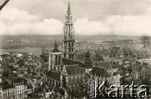 Antwerpia, Belgia.
Panorama miasta z Katedrą Najświętszej Maryi Panny.
Fot. NN, kolekcja Wacława Urbanowicza, zbiory Ośrodka KARTA