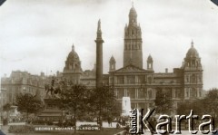 Glasgow, Szkocja, Wielka Brytania.
George Square, widoczny budynek Miejskiej Izby Handlowej (City Chambers)
Fot. NN, kolekcja Wacława Urbanowicza, zbiory Ośrodka KARTA