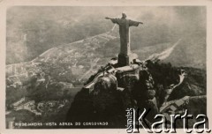 Rio de Janeiro, Brazylia.
Pomnik Chrystusa Odkupiciela na górze Corcovado.
Fot. NN, kolekcja Wacława Urbanowicza, zbiory Ośrodka KARTA