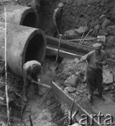 Lata 50., Bieszczady, Polska.
Prace budowlane.
Fot. Jerzy Konrad Maciejewski, zbiory Ośrodka KARTA.