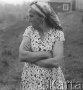 Lata 50., Bieszczady, Polska.
Mieszkanka bieszczadzkiej wsi.
Fot. Jerzy Konrad Maciejewski, zbiory Ośrodka KARTA.