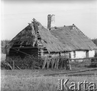 Lata 60. lub 70., Górecko Kościelne, woj. lubelskie, Polska.
Opuszczona chata.
Fot. Jerzy Konrad Maciejewski, zbiory Ośrodka KARTA