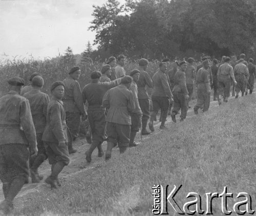 Lato 1940, Weier im Emmental, Szwajcaria.
Internowani żołnierze 2. Dywizji Strzelców Pieszych podczas wycieczki po okolicach obozu internowania.
Fot. Jerzy Konrad Maciejewski, zbiory Ośrodka KARTA