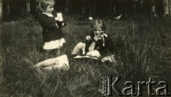 1928, Huta Dubanowiczowska, Polska. 
Zofia Dubanowicz Jędrzejewiczowa na pniu.
Fot. NN, zbiory Marii Wielowieyskiej Petrikorich, reprodukcje cyfrowe w Bibliotece Polskiej im. Ignacego Domeyki w Buenos Aires (Biblioteca Polaca Ignacio Domeyko) i w Ośrodku KARTA w Warszawie 



