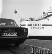 Lata 70., brak miejsca.
Prom m/f Gryf w porcie. Pływał na trasie Świnoujście-Ystad (Szwecja).
Fot. Maciej Jasiecki, zbiory Ośrodka KARTA