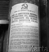 Lata 70., Genua, Włochy.
Plakat Włoskiej Partii Komunistycznej. Zdjęcie wykonane w czasie rejsu MS Bieszczady, statku Polskiej Żeglugi Morskiej.
Fot. Maciej Jasiecki, zbiory Ośrodka KARTA