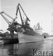 Lata 70., Szczecin, Polska.
Statek „Wadowice