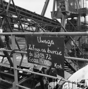 Marzec 1972., Szczecin, Polska.
Informacja wywieszona przez marynarzy: 