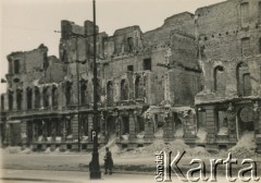 1939-1945, Warszawa, Polska.
Zniszczone zabudowania przy placu Krasińskich 6/8/10.
Fot. NN, przekazała Danuta Kucharska-Paluszkiewicz, zbiory Ośrodka KARTA