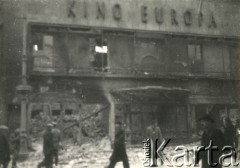 Po 1.09.1939, Warszawa, Polska.
Ruiny kina Europa przy ulicy Nowy Świat 63.
Fot. NN, zbiory Ośrodka KARTA, udostępnił Roman Trojanowicz