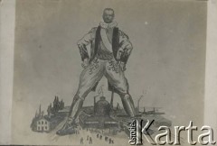 Ok. 1920, brak miejsca.
Karykatura ukazująca W. Wyczałkowskiego z albumu przedstawiającego pracowników Urzędu do Spraw Powrotu Jeńców, Uchodźców i Robotników. 
Fot. NN, kolekcja Jana Piekutowskiego, zbiory Ośrodka KARTA