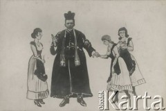 Ok. 1920, brak miejsca.
Karykatura ukazująca Jana Piekutowskiego z albumu przedstawiającego pracowników Urzędu do Spraw Powrotu Jeńców, Uchodźców i Robotników. Fot. NN, kolekcja Jana Piekutowskiego, zbiory Ośrodka KARTA