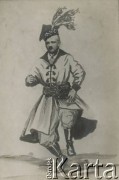 Ok. 1920, brak miejsca.
Karykatura ukazująca W. Gnoińskiego z albumu przedstawiającego pracowników Urzędu do Spraw Powrotu Jeńców, Uchodźców i Robotników. 
Fot. NN, kolekcja Jana Piekutowskiego, zbiory Ośrodka KARTA
