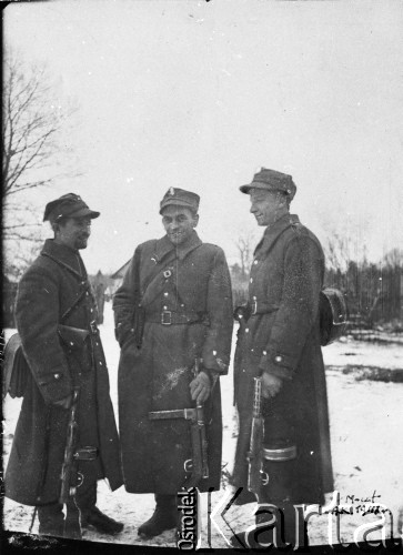 Zima 1943, brak miejsca.
Oficerowie batalionu szczuczyńskiego Armii Krajowej.
Fot. NN, kolekcja Cezarego Chlebowskiego, zbiory Ośrodka KARTA
