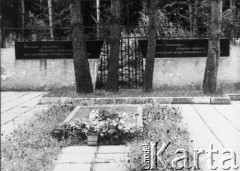 Po 1978, Katyń, Smoleńska obł., ZSRR.
Tablice na murze z napisem w języku polskim i rosyjskim: 