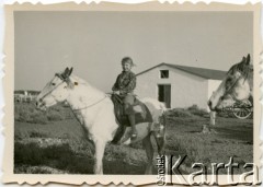 1957, Estancia Las Mercedes, Argentyna.
Monika Mickiewicz.
Fot. NN, zbiory Moniki Mickiewicz, reprodukcje cyfrowe w Bibliotece Polskiej im. Ignacego Domeyki w Buenos Aires (Biblioteca Polaca Ignacio Domeyko) i w Ośrodku KARTA w Warszawie.