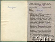 15.10.1946, Londyn, Wielka Brytania.
Paszport Stanisława Jóźwickiego.
Fot. NN, zbiory Andresa Jozwickiego, reprodukcje cyfrowe w Bibliotece Polskiej im. Ignacego Domeyki w Buenos Aires (Biblioteca Polaca Ignacio Domeyko) i w Ośrodku KARTA w Warszawie.
