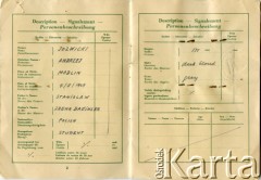 1947-1948, Wielka Brytania.
Paszport Andrzeja Jóźwickiego.
Fot. NN, zbiory Andresa Jozwickiego, reprodukcje cyfrowe w Bibliotece Polskiej im. Ignacego Domeyki w Buenos Aires (Biblioteca Polaca Ignacio Domeyko) i w Ośrodku KARTA w Warszawie.

