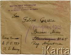 Po 1945, Buenos Aires, Argentyna.
List do Felipe Gąski.
Fot. NN, zbiory Reginy Gaski, reprodukcje cyfrowe w  Bibliotece Polskiej im. Ignacego Domeyki w Buenos Aires (Biblioteca Polaca Ignacio Domeyko) i w Ośrodku KARTA w Warszawie.