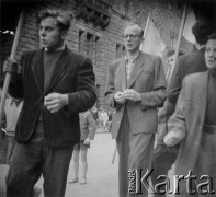 28.06.1956, Poznań, Poznańskie woj., Polska.
Protest poznańskich robotników. Fotografie wykonane przez funkcjonariuszy UB w celu identyfikacji manifestantów.
Fot. NN, zbiory Ośrodka KARTA, udostępnił Grzegorz Braun

