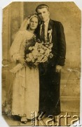 1938, Włodzimierz Wołyński, Polska.
Fotografia ślubna Zofii i Kazimierza Rudnickich; Kazimierz Rudnicki został w 1941 r. wcielony do Armii Czerwonej, jego dalsze losy nie są znane.
Fot. NN, zbiory Ośrodka KARTA, kolekcja Kazimierza Rudnickiego [AW III/169]