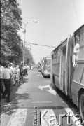 3-5.08.1981, Warszawa, Polska.
Kierowcy autobusów miejskich i ciężarówek zablokowali rondo u zbiegu ulic Marszałkowskiej i Alei Jerozolimskich. Protestowali w ten sposób przeciwko obniżce kartkowych przydziałów mięsa i trudnościom zaopatrzeniowym. Strajk został zorganizowany przez Zarząd Regionu NSZZ 