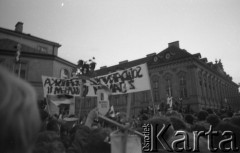 1.05.1989, Warszawa, Polska.
Manifestacja zorganizowana przez NSZZ 