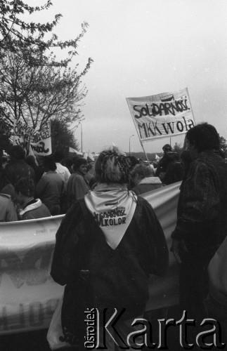 1.05.1989, Warszawa, Polska.
Manifestacja zorganizowana przez NSZZ 