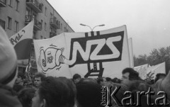 1.05.1989, Warszawa, Polska.
Manifestacja zorganizowana przez NSZZ 