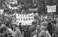 1.05.1989, Warszawa, Polska.
Manifestacja zorganizowana przez NSZZ 