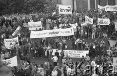 1.05.1989, Warszawa, Polska.
Manifestacja zorganizowana przez NSZZ 