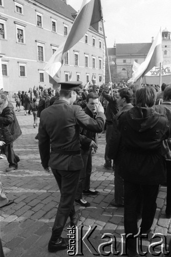 3.05.1982, Warszawa, Polska.
Niezależna demonstracja na Starym Mieście, zorganizowana przez podziemne struktury 