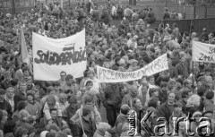 1.05.1989, Warszawa, Polska.
Manifestacja zorganizowana przez NSZZ 